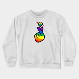 Pride month: Love rainbow k pop hand Crewneck Sweatshirt